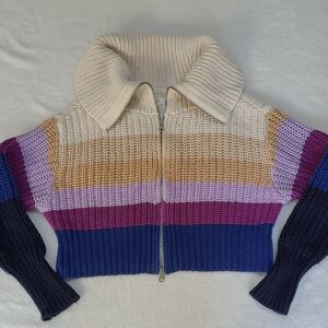 🔥 3 for $30 BUNDLE SALE 🔥Aerie Multicolor Striped Cowl Neck Sweater